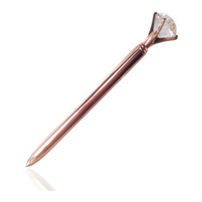 Rose Gold lacquered jewelled top ballpoint pen