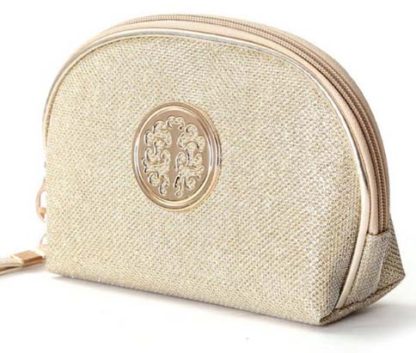 Half moon golden glitter cosmetic bag