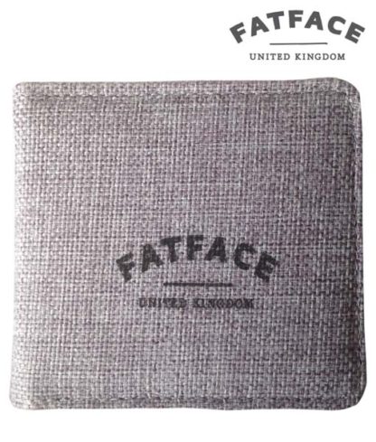 FATFACE bi fold youths grey fabric wallet