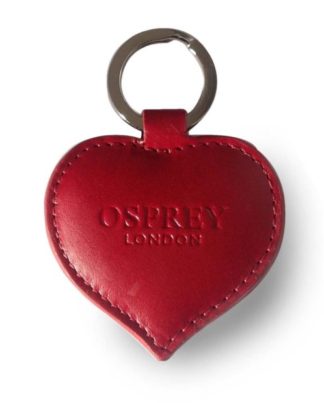 Osprey Red leather love heart key-ring 