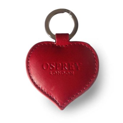 Osprey Red leather love heart key-ring 