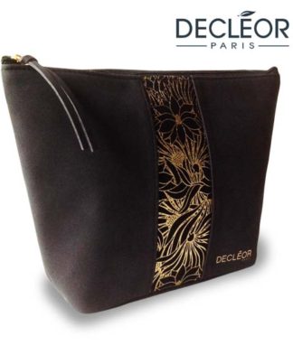 DECLÉOR- Paris large Black Suede Cosmetic makeup bag