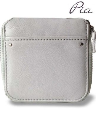 Pia leather light grey ladies credit card wallet