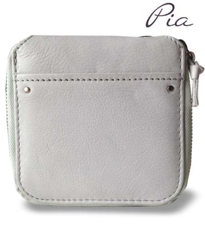 Pia leather light grey ladies credit card wallet