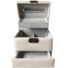 Small cream leatherette travel jewellery box