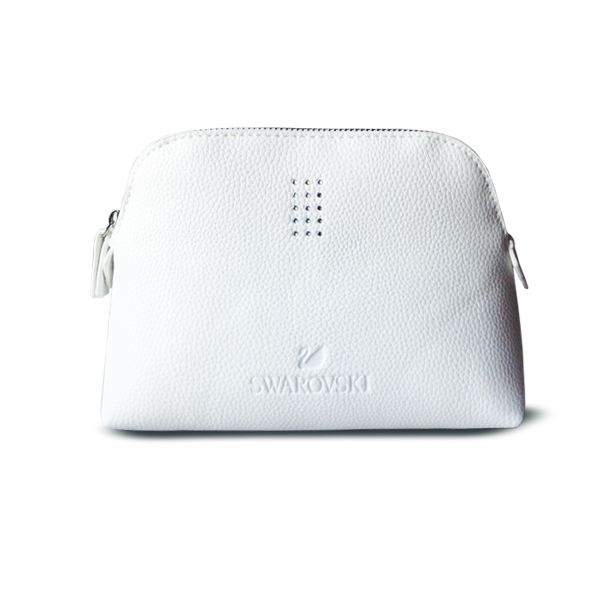 Swarovski Crystal White cosmetic makeup bag - finga-nails