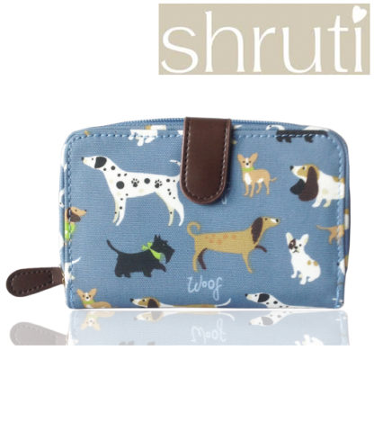 Shruti - Lisa Buckridge “Walkies” Blue Oilcloth Wallet Purse