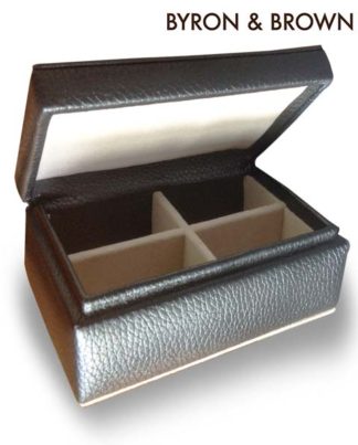 Byron & Brown Mens leather cufflink trinket box