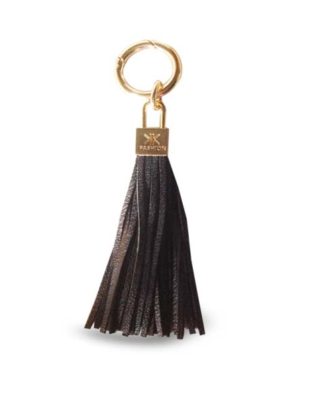Women's Elegant Black Handbag Tassel Pendant-Keychain Holder