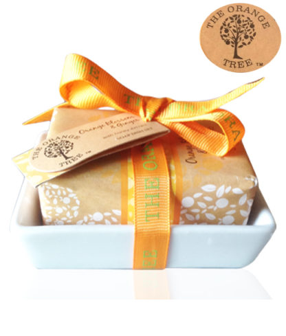 The Orange Tree Blossom and Ginger soap dish set