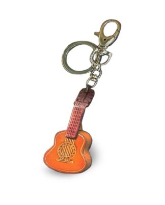 Genuine leather 3D Guitar key-ring