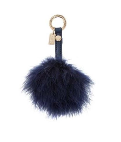 DUNE STEF- Navy pom-pom handbag charm