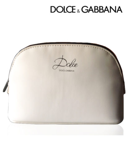 Dolce & Gabbana cream cosmetic makeup bag