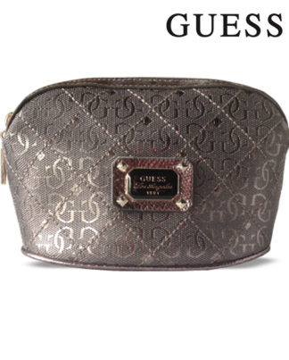 Guess Ladies Small Pewter Makeup Bag