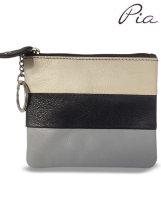 Pia Monochrome Stripe Coin Purse key-chain