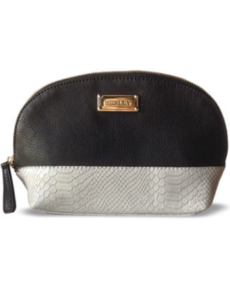 Henley Gracie two tone Black / Silver Python cosmetic bag