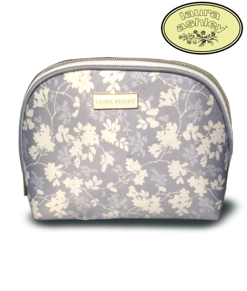 Laura Ashley Royal Bloom Ninette print medium Cosmetic bag - finga-nails
