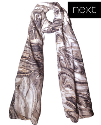 Next Grey foil print ladies scarf-wrap