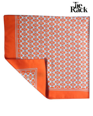 Tie Rack Chain design Ladies orange square neck scarf