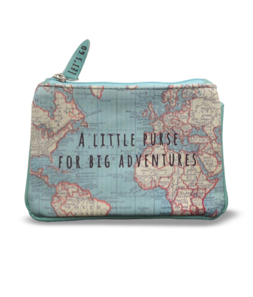 Sass Belle vintage map print coin purse
