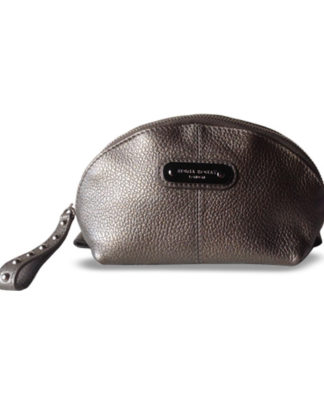 EDINA RONAY Pewter leather Cosmetic bag