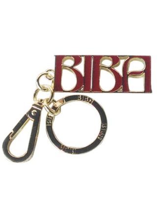 BIBA Red enamel keyring/tassel