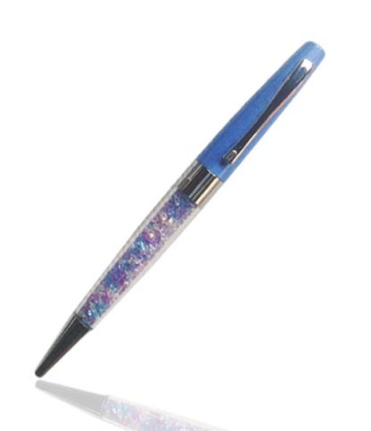 Jon Richard Blue Crystal Shaker Pen and Pouch Set