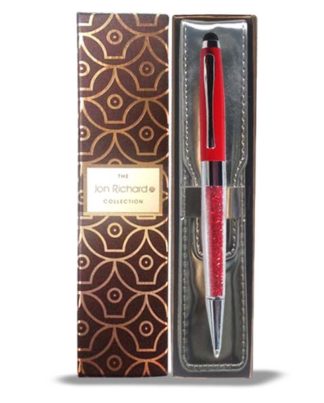 Jon Richard RED Crystal Stylus Pen and Pouch Set