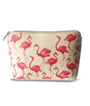 SARA MILLER Luxury Flamingo Cosmetic Bag