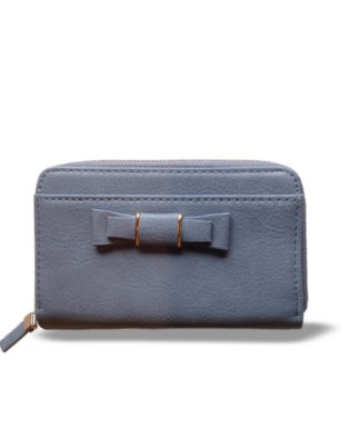 Accessorize Emma Blue bow zip top women’s purse/wallet