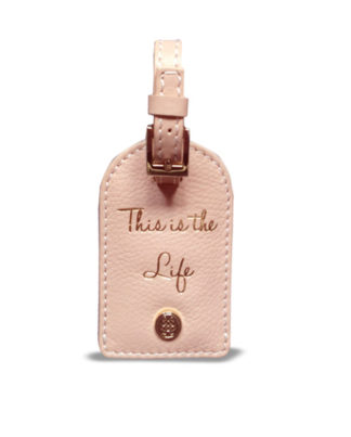 Bailey & Quinn Pink Leather Luggage Tag