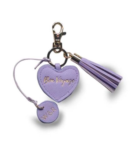 Willow and Rose Bon Voyage Heart keyring/ bag tassel