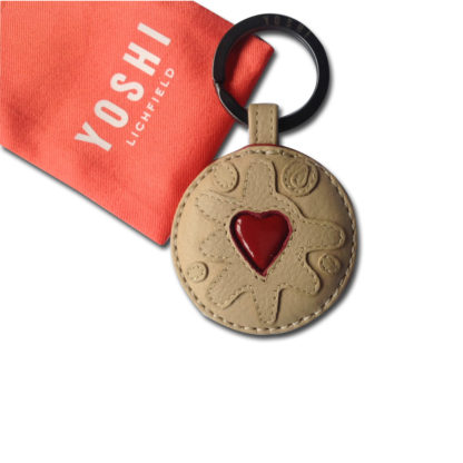YOSHI Jammy Dodger Biscuit Leather Keyring