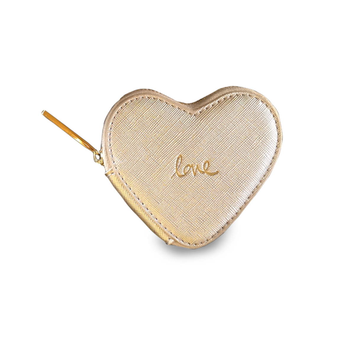 KATIE LOXTON Metallic Gold Heart coin purse