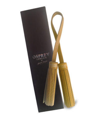 OSPREY Mustard Leather Twin Tassel Handbag Charm