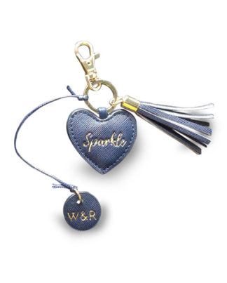 Willow and Rose Sparkle Navy Heart keyring/ bag tassel