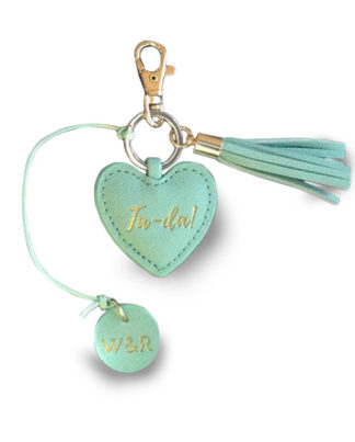 Willow and Rose Ta-da Mint Heart keyring/ bag tassel