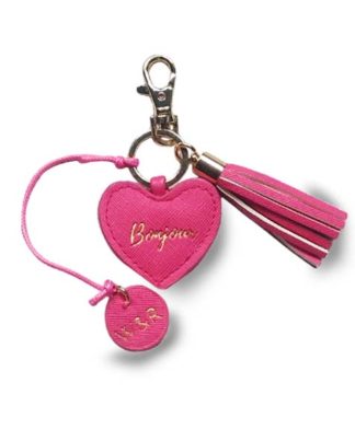 Willow and Rose Bonjour Pink Heart keyring/ bag tassel