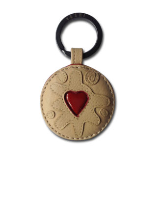YOSHI Jammy Dodger Biscuit Leather Keyring