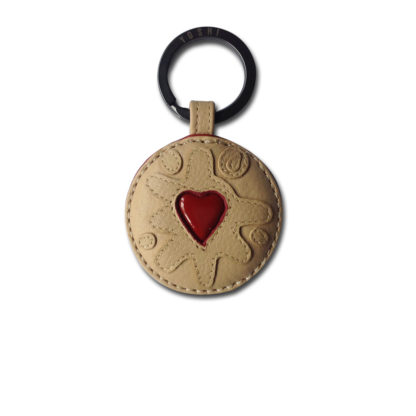 YOSHI Jammy Dodger Biscuit Leather Keyring