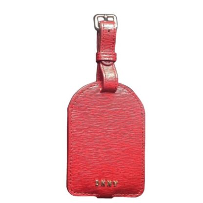 DNKY Aurora RED leather luggage tag