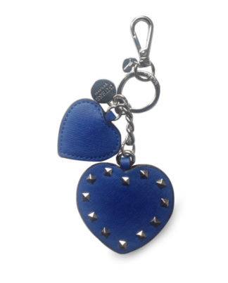 GUESS Blue Double heart handbag charm keyring