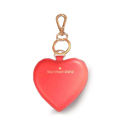 Osprey Truly Madly Deeply Red leather love heart keyring tassel