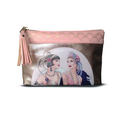 CLINTONS Art Deco Ladies Makeup Cosmetic Bag