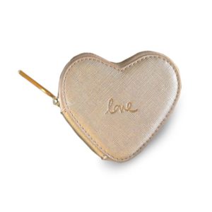 KATIE LOXTON Metallic Gold Heart coin purse