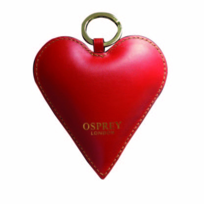 Osprey Large Red Leather Love Heart keyring
