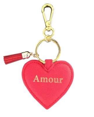 Jennifer's Collection RED Amour Love Heart tassel keyring bag charm