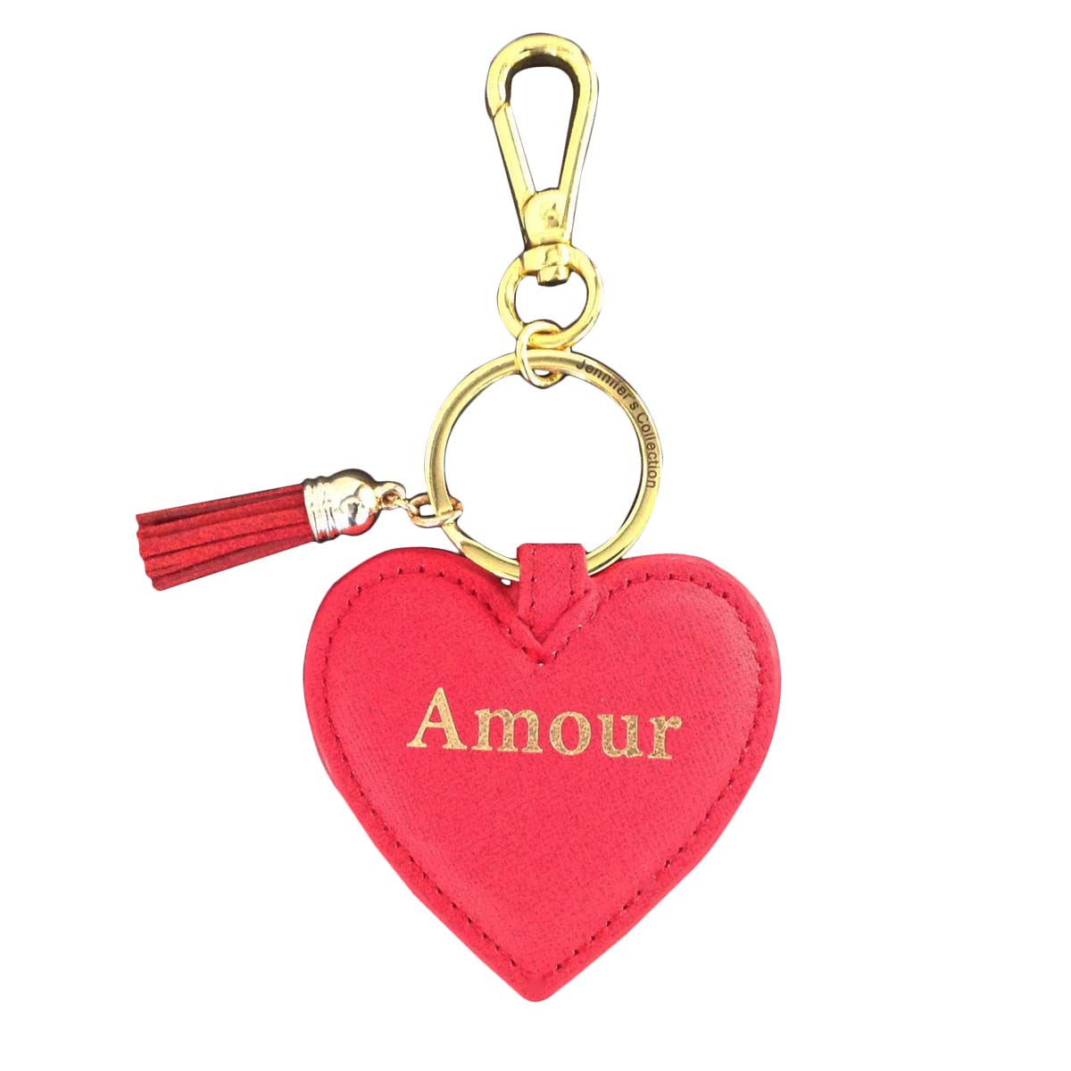 Jennifer's Collection RED Amour Love Heart tassel keyring bag charm