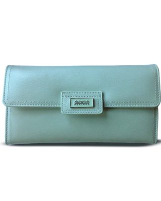 Dulwich Designs Duck Egg Leather Jewellery Roll