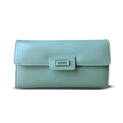 Dulwich Designs Duck Egg Leather Jewellery Roll